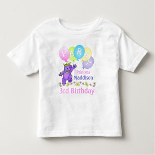 T-shirt Pour Les Tous Petits Princesse du 3e anniversaire, Nom personnalisé
