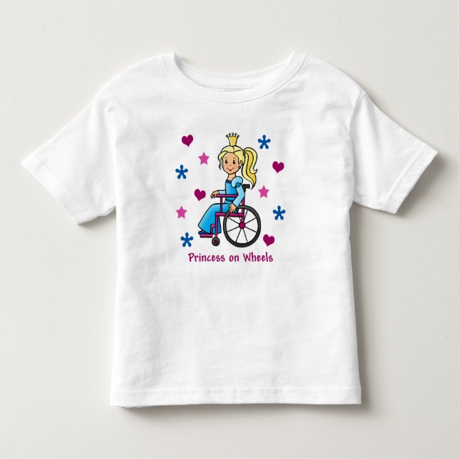 T-shirt Pour Les Tous Petits Princesse en fauteuil roulant (Devant)