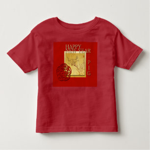 T-shirt Pour Les Tous Petits Printemps Chinois Cochon Nouvel An 2019 Red Toddle