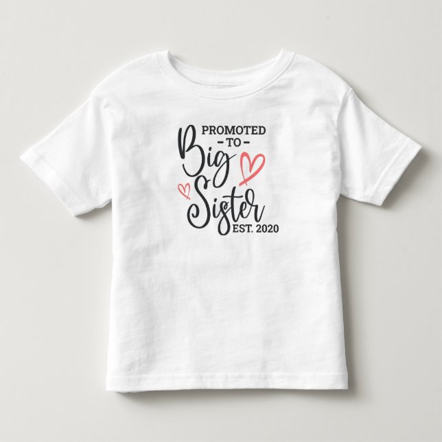 T-shirt Pour Les Tous Petits Promu À La Grande Soeur (Devant)