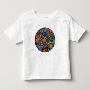 T-shirt Pour Les Tous Petits Psychédélique Batik Guitare Art-Colorful Musique R
