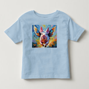 T-shirt Pour Les Tous Petits Quand Les Chiens Volent Avec Des Ailes De Papillon