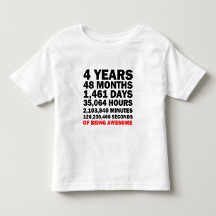 T-shirt Pour Les Tous Petits Quatre Ans D'Être Génial