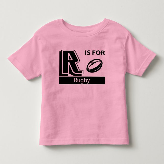 T-shirt Pour Les Tous Petits R est pour le rugby (Devant)