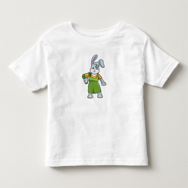 T-shirt Pour Les Tous Petits Rabbit comme coiffeur avec sèche-cheveux (Devant)