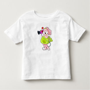 T-shirt Pour Les Tous Petits Rabbit comme coiffeur avec sèche-cheveux