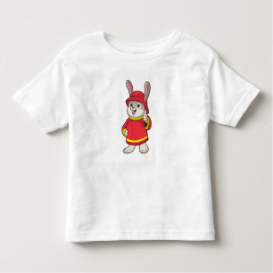 T-shirt Pour Les Tous Petits Rabbit comme pompier avec casque