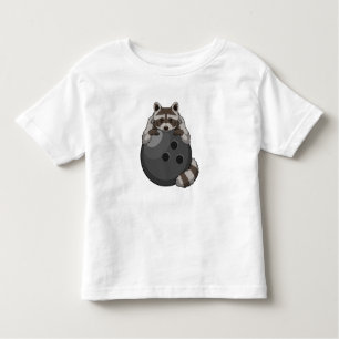 T-shirt Pour Les Tous Petits Raccoon à Bowling avec Bowling