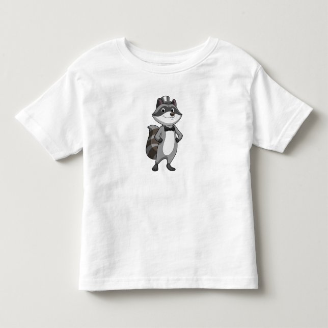 T-shirt Pour Les Tous Petits Raton laveur en marié avec cravate (Devant)