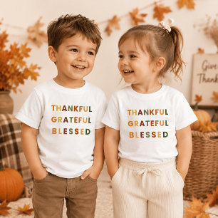 T-shirt Pour Les Tous Petits Reconnaissant Grateful Bénis – Couleurs d'Automne