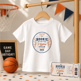 T-shirt Pour Les Tous Petits Recrue de l'année Billet de basketball 1er Anniver