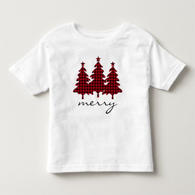 T-shirt Pour Les Tous Petits Red Buffalo Check Pine Trees (Devant)