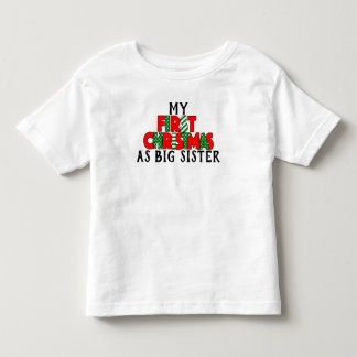 T-shirt Pour Les Tous Petits Red & Green Premier Noël pour Big Sister