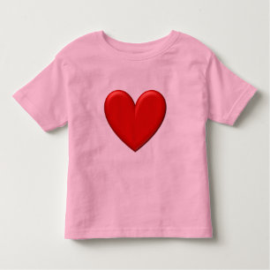 T-shirt Pour Les Tous Petits Red Puffy Heart