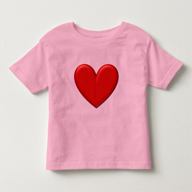T-shirt Pour Les Tous Petits Red Puffy Heart (Devant)