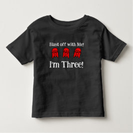 T-shirt Pour Les Tous Petits Red Rocket Ship Birthday Party