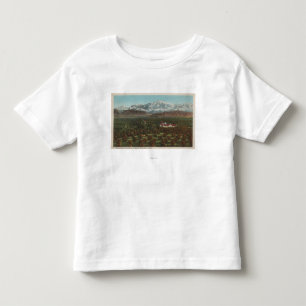 T-shirt Pour Les Tous Petits Redlands, CA - montagne et scène de verger