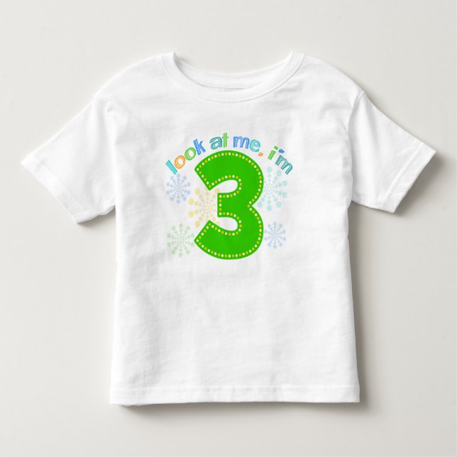 T-shirt Pour Les Tous Petits Regarde-moi, j'ai 3 ans - Vert (Devant)