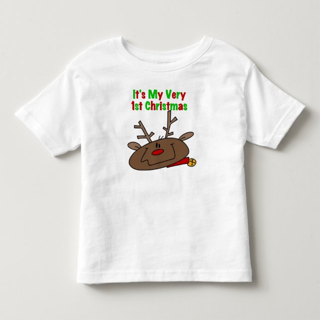 T-shirt Pour Les Tous Petits Reindeer Très 1er Noël (Devant)