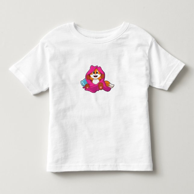 T-shirt Pour Les Tous Petits Renard avec Coussin et couverture (Devant)