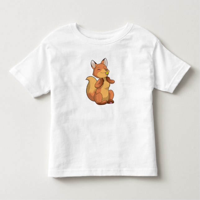 T-shirt Pour Les Tous Petits Renard avec Lollipop (Devant)