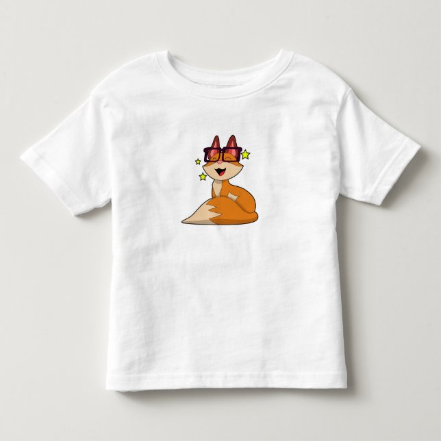 T-shirt Pour Les Tous Petits Renard avec lunettes (Devant)