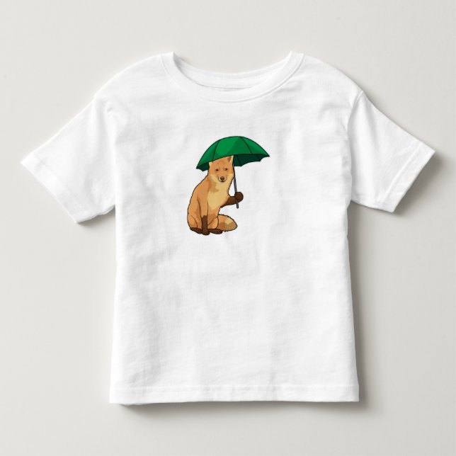 T-shirt Pour Les Tous Petits Renard avec parapluie (Devant)