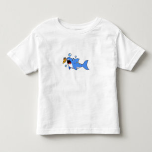 T-shirt Pour Les Tous Petits Requin avec pizza comme appât