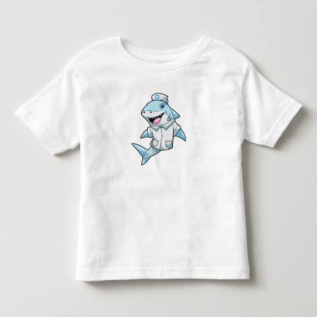 T-shirt Pour Les Tous Petits Requin comme infirmière avec manteau (Devant)