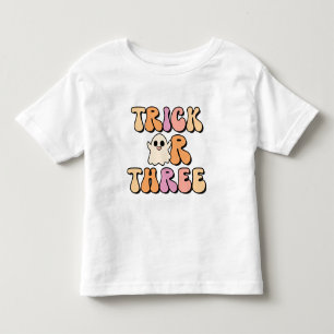 T-shirt Pour Les Tous Petits Retro Éffrayant Trick ou trois Anniversaire
