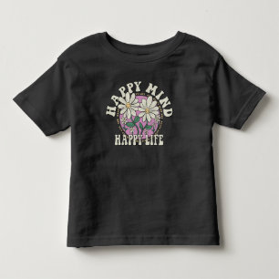 T-shirt Pour Les Tous Petits Retro Happy Mind Happy Life
