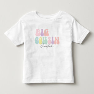 T-shirt Pour Les Tous Petits Retro personnalisé Pastel Big Cousin   Personnalis