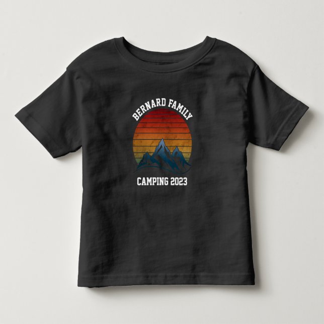 T-SHIRT POUR LES TOUS PETITS RÉUNION FAMILIALE PERSONNALISÉE CAMPING SUNSET MOU (Devant)