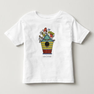 T-shirt Pour Les Tous Petits Robins Aux Bleuets Et À La Maison D'Oiseaux