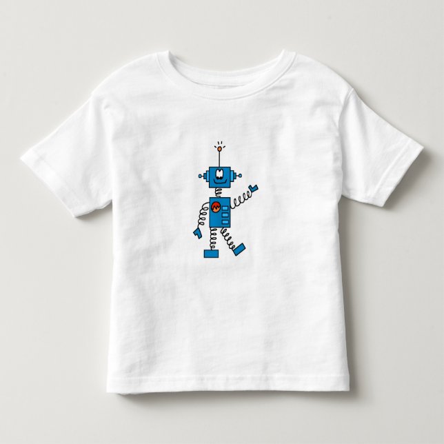 T-shirt Pour Les Tous Petits Robot bleu (Devant)