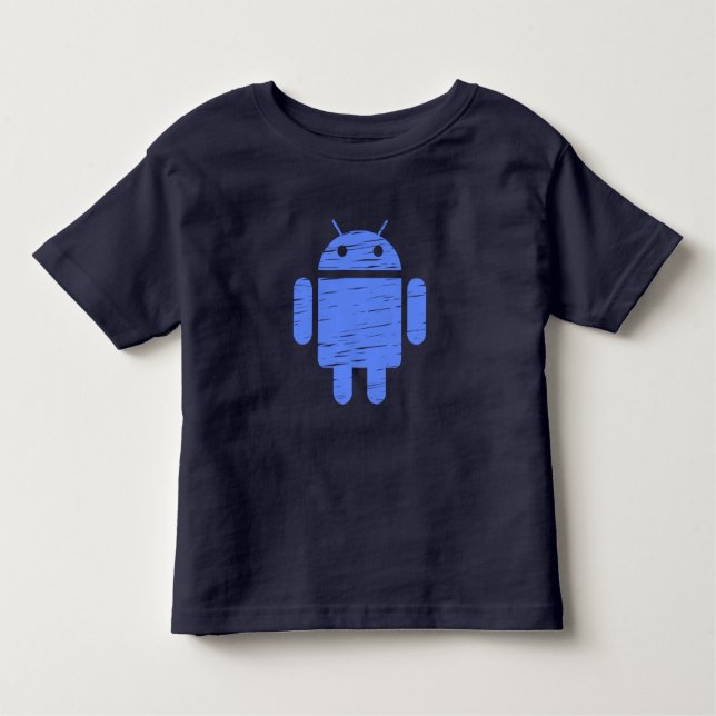 T-shirt Pour Les Tous Petits Robot bleu mou (Devant)