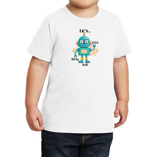 T-shirt Pour Les Tous Petits Robot Helper Graphic Playful Cute Colorful        