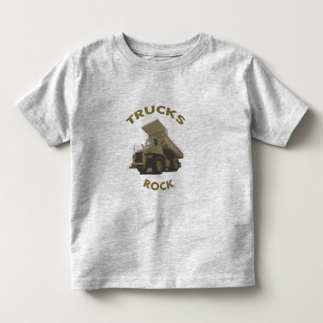 T-shirt Pour Les Tous Petits roche de camions (Devant)