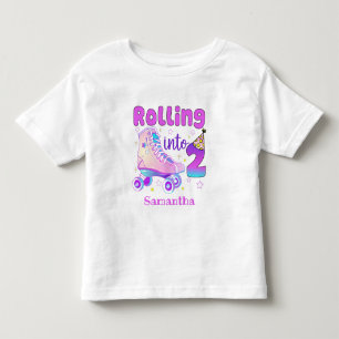 T-shirt Pour Les Tous Petits Rolling In 2  Roller Skater Anniversaire Célébrati