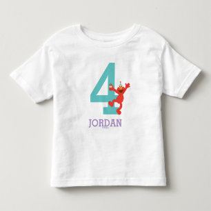 T-shirt Pour Les Tous Petits Rue Sésame Elmo - Confettis 4ème anniversaire