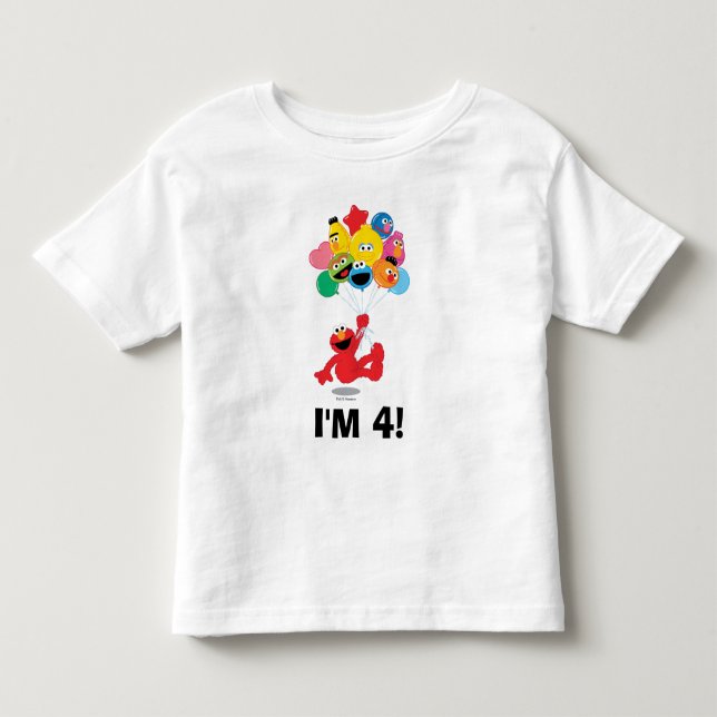 T-shirt Pour Les Tous Petits Rue Sésame | Elmo & Pals -4ème anniversaire (Devant)