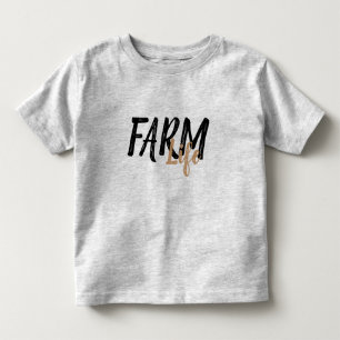 T-shirt Pour Les Tous Petits rustique chic FARM LIFE en écriture