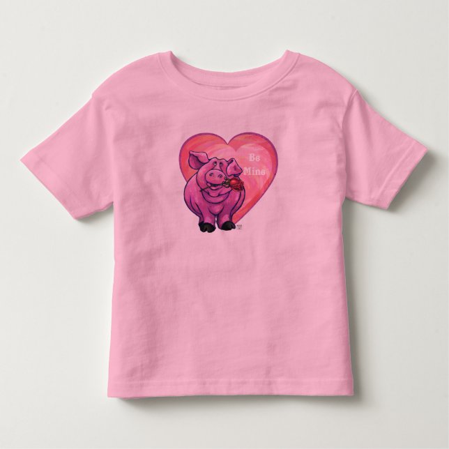 T-shirt Pour Les Tous Petits Saint Valentin au cochon (Devant)