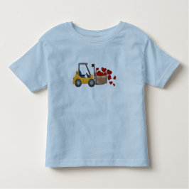 T-shirt Pour Les Tous Petits Saint-Valentin Construction chariot élévateur Coeu