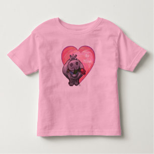 T-shirt Pour Les Tous Petits Saint-Valentin d'hippopotame