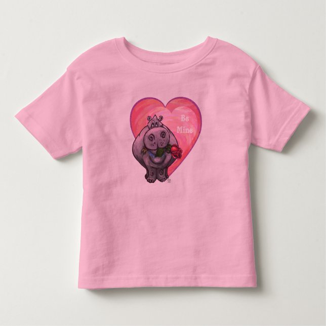 T-shirt Pour Les Tous Petits Saint-Valentin d'hippopotame (Devant)