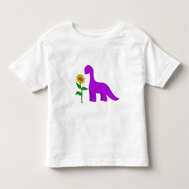 T-shirt Pour Les Tous Petits Sauropode et tournesol (Devant)