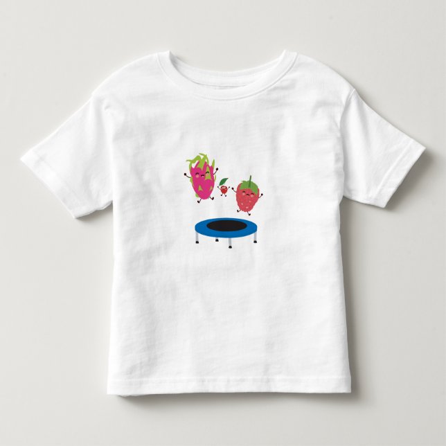 T-shirt Pour Les Tous Petits Sauts De Fruits Sur Trampoline (Devant)