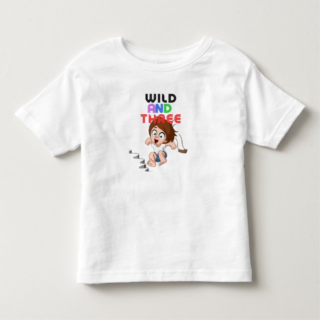T-shirt Pour Les Tous Petits Sauvage et trois (Devant)