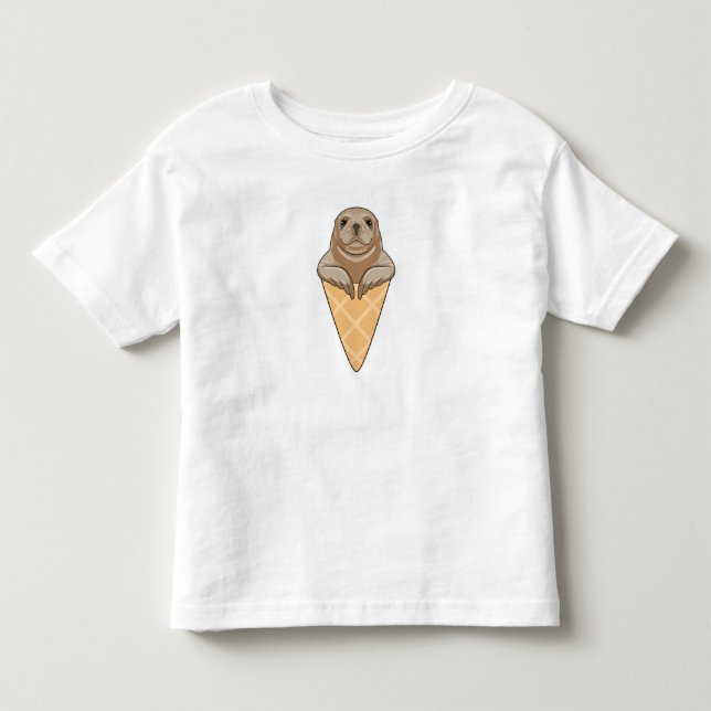 T-shirt Pour Les Tous Petits Sceau avec cône de crème glacée (Devant)